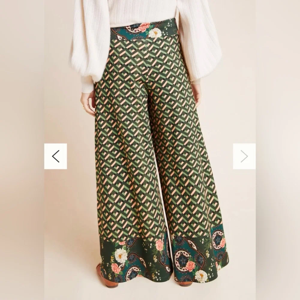 NWT Farm Rio For Anthropologie Amie Knit Wide-Leg Palazzo Pants - Picture 4 of 11